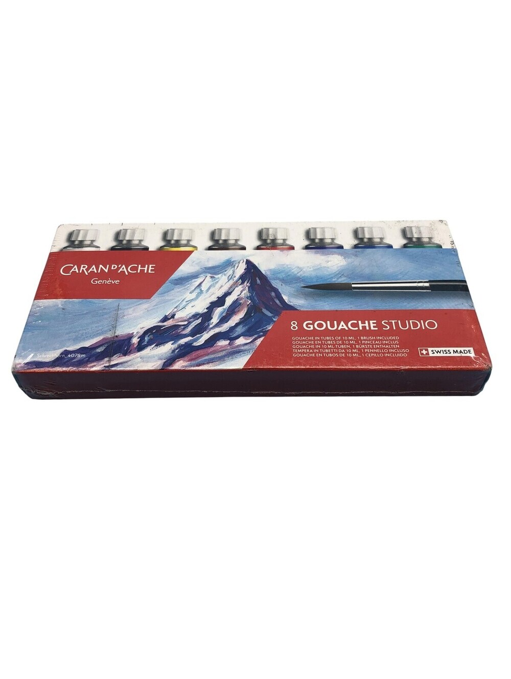 Caran D'Ache Gouache Studio 8 Color Paint Set With Brush Swiss Made 2001.408
